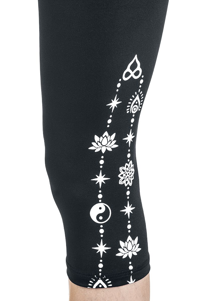 Black leggings with detailed print